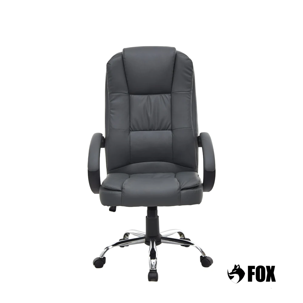CADEIRA DE ESCRITÓRIO PRESIDENTE FOX RACER BASE CROMADA COM RODINHA CINZA UT-C300