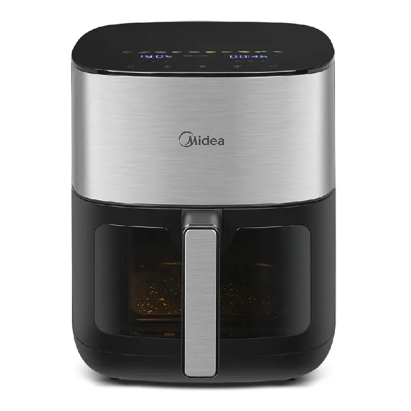 Fritadeira Air Fryer Midea 6 Litros Smart Chef Plus Preto e Inox 220V