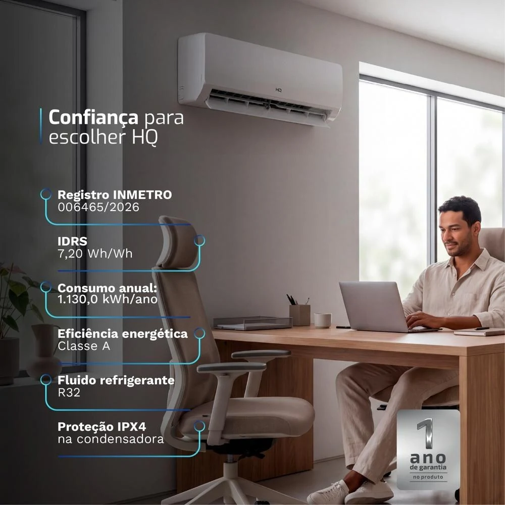 Ar Condicionado Split HQ Hi Wall Inverter 30.000 BTU/h Quente e Frio Monofásico Branco VIHT30CH3S2S7