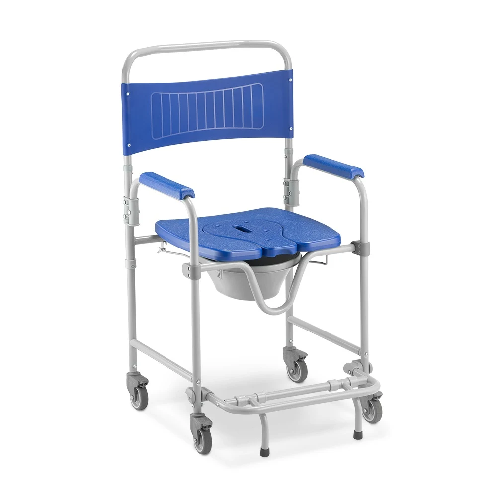 CADEIRA DE BANHO DELLAMED DOBRÁVEL E DESMONTÁVEL ATÉ 150 KG CINZA E AZUL D45