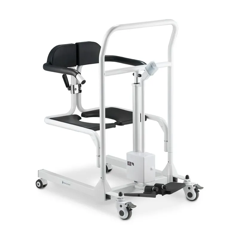Cadeira de Transferência Dellamed Multiuso com Elevação Eletrônica até 135 Kg Assento 48,5cm Branco 