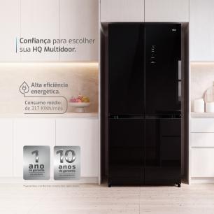 Geladeira Multidoor Frost Free HQ Inverter 564 Litros Airflow Cooling Flex Zone Black Glass HQ-564MT