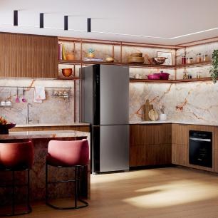 Geladeira Brastemp 500 Litros Frost Free Inteligente B= Smart Inverse Inox BRE66AK Bivolt